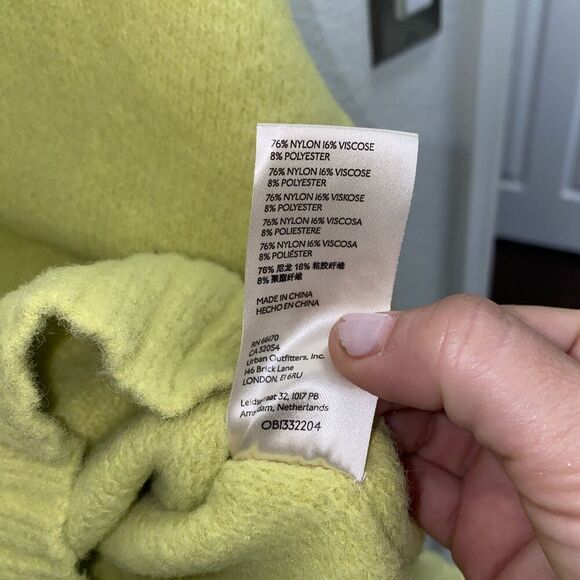 Free People Peaches Slouchy Oversize Sweater Tunic Celery Neon Green Size Small - Picture 10 of 12